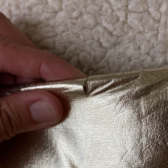 Aldo Faux Leather Gold Envelope Wristlet Clutch - Picture 10 of 16